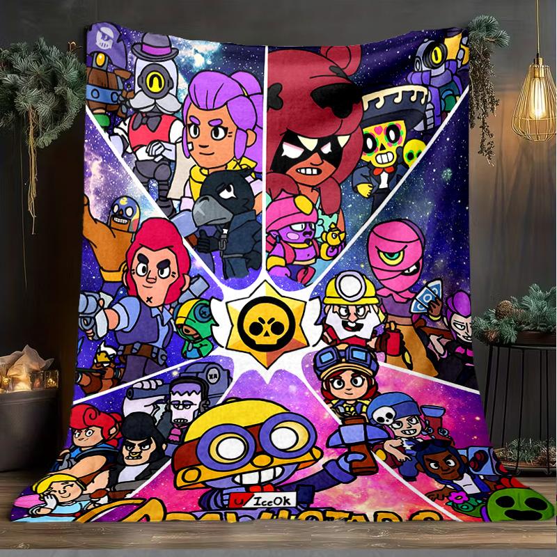 1PC Brawl Game Blanket Flannel Throw for Sofa, Indoor, Camping, Living Room, Office, Chair, And Bed Soft Birthday Christmas Gift