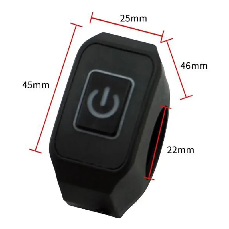 22mm Motorcycle Retrofit Switch Headlight Horn Control On/Off With LED Display Light Switch Button Handlebar Mount