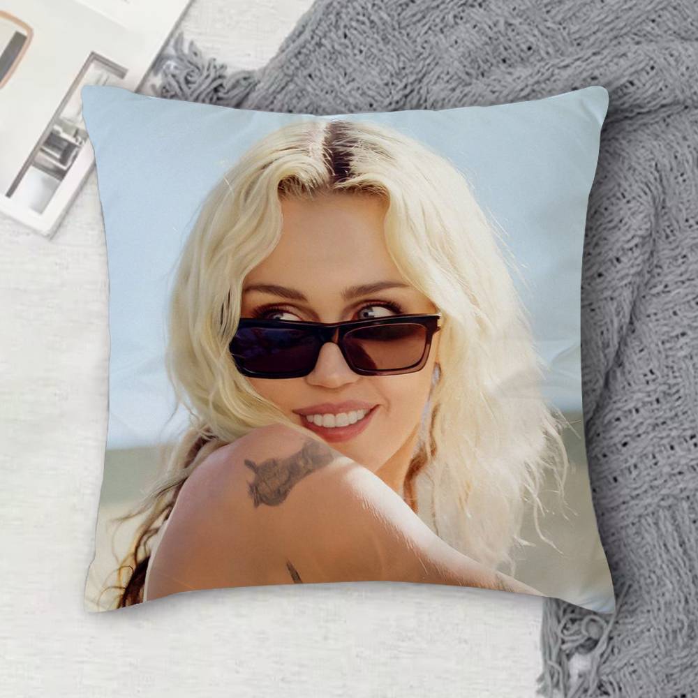 

MMiley Cyrus Doublesided Printed Square Decorative Cushion Cover for Sofa Living Room Home Decor 30x30 cm