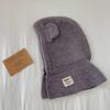 Koreanische Nette Bär Ohr Baby Mit Kapuze Hut Winter Warme Gestrickte Ohr Schutz Balaclava Cap Für Kinder Mädchen Jungen Ein Stück schal Kappe