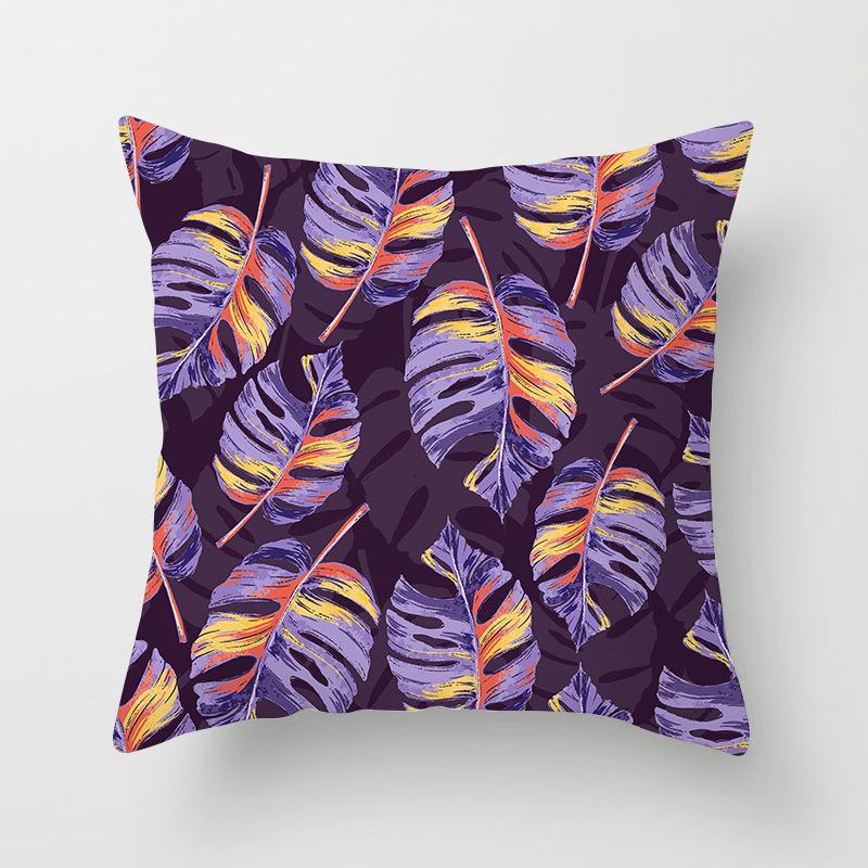 Summer Tropical Floral Cushion Cover Home Decor Office Sofa Pillowcase Green Plant Throw Pillowcase