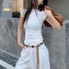 Vintage Boho Braid Belt for Women Girls Bohemian Woven Waist Belts Waistband Wax Rope Jeans Skirt Dress Decorative Tassel Belts