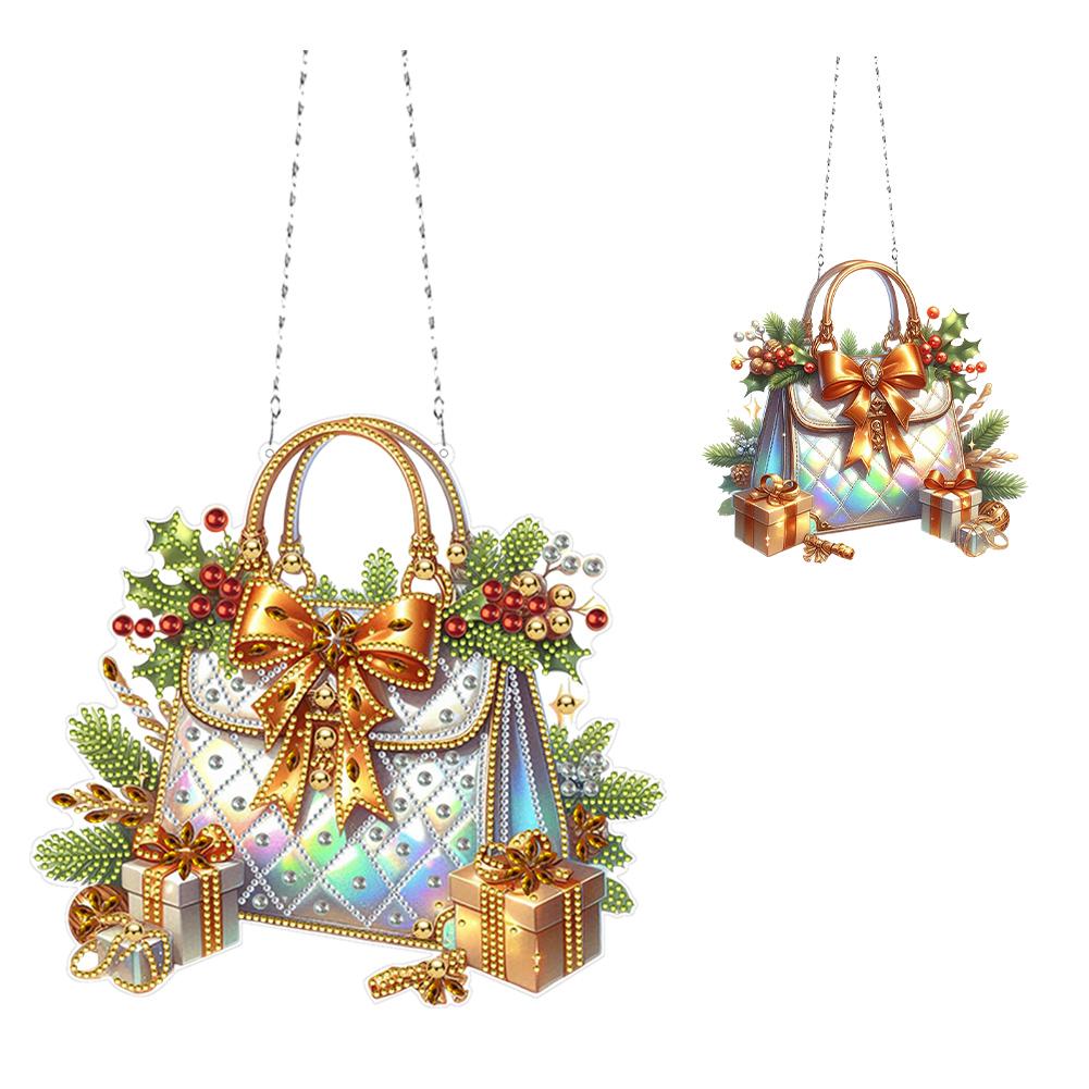 Christmas Diamond Art Hanging Pendant Acrylic Diamond Painting Home Decor 5D DIY Diamond Painting Dots Pendant for Window Decor