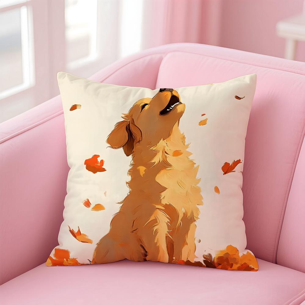 NICE CUTE Samoyed Dog Cushion Cover Pillow Case Soft Friendly Fabric  Concealed Zipper