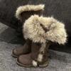 Nuovi alla Moda Stivali da Neve Punta Tonda Ritorno Stivali Invernali Soffici a Mezza Gamba Moda Invernale Donna Stivali da Neve Scarpe Calde in Cotone