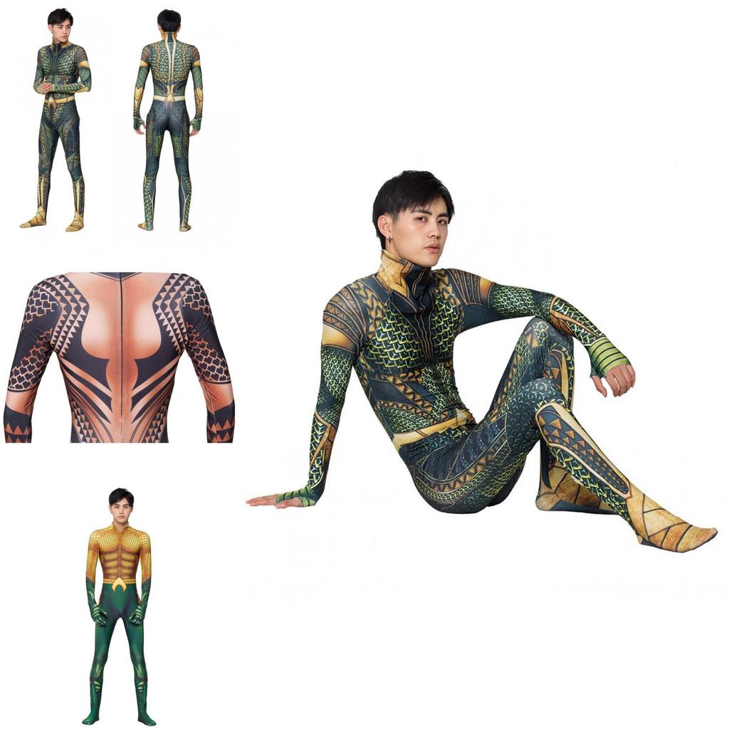 Aquaman Arthur Curry Cosplay Costume Bodysuit Perfect For Halloween Cosplay**