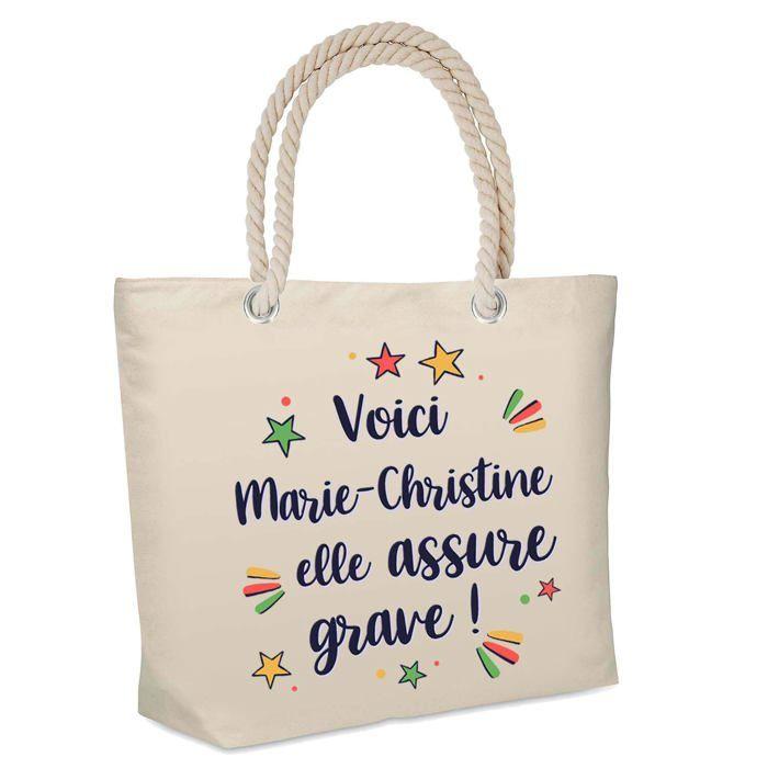 Sac cabas - PLANETEE - Isotherme de plage Marie-Christine - Jute naturel - Beige - Grande contenance