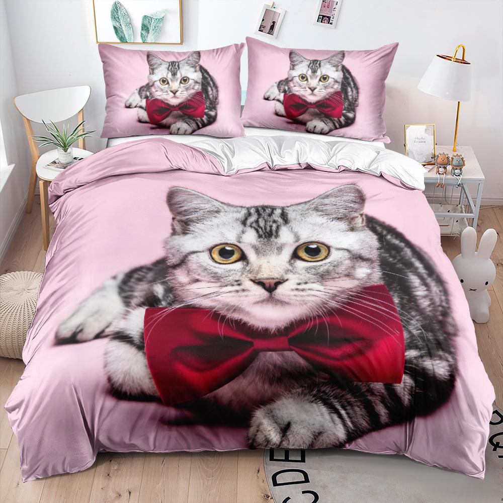 2/3pcs Bedding Set Digital Print Comfortable Duvet Cover for Home Bedroom Decoration, 1 Duvet Cover and 2pillowcase with Zippers