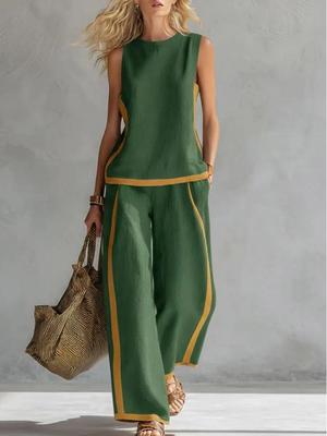 Completo Casual Trendy Donna Primavera/Estate 2026 - Elegante Set Due Pezzi Ringiovanente