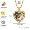 Luxurious Zircon Heart-Shaped Pendant Necklace Customised With Photos Of Your Family And Friends Women's Custom Photos Jewelery