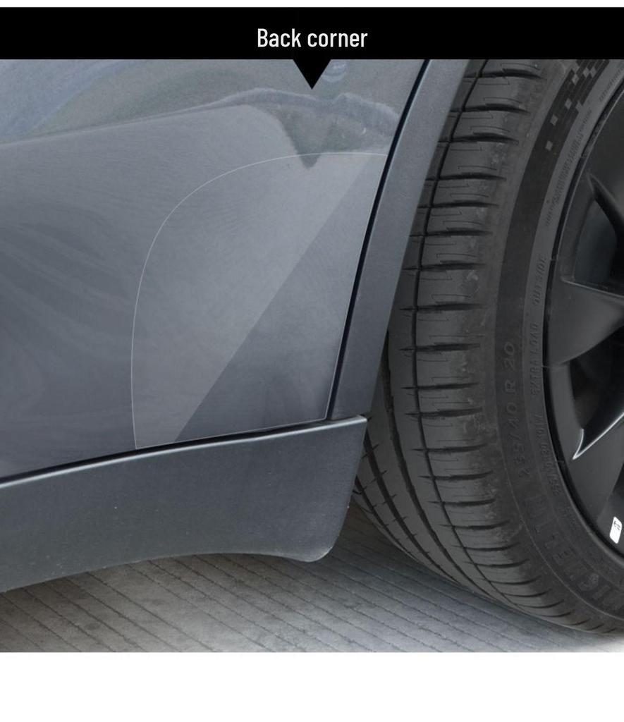 Model Y3 Car Door Corner Tint & Side Skirt TPU Anti-Scratch Film for Paint Protection.