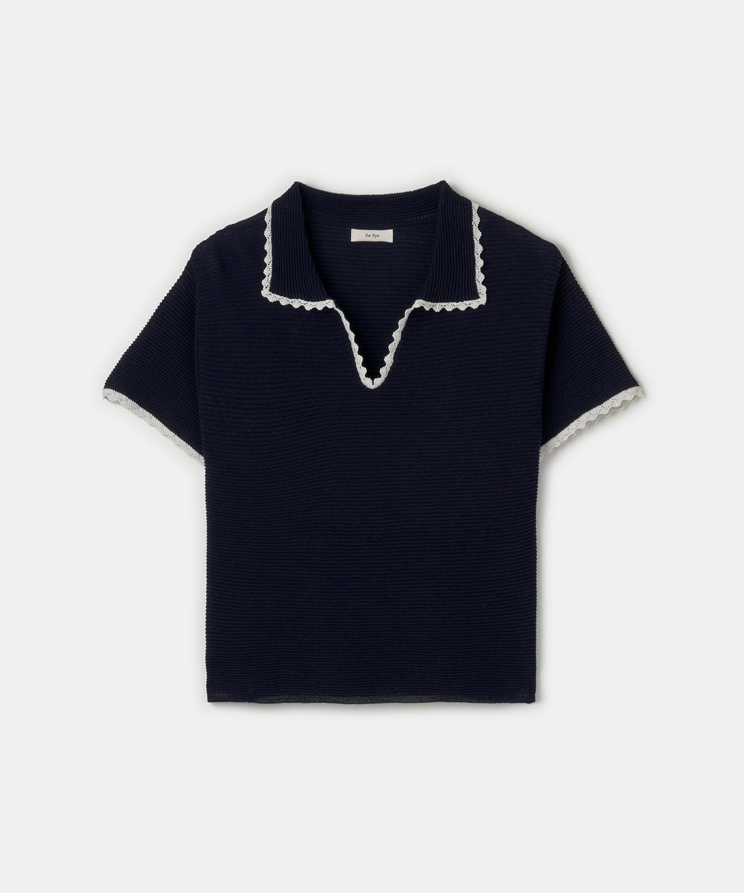 The Rye Open Collar Knit(Navy) Navy/Free