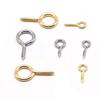50-30Pcs Stainless Steel Mini Screw Eyepin Keychain Hook Eye Pins for Pendants DIY Threaded Pin Fitting DIY Jewelry Earrings