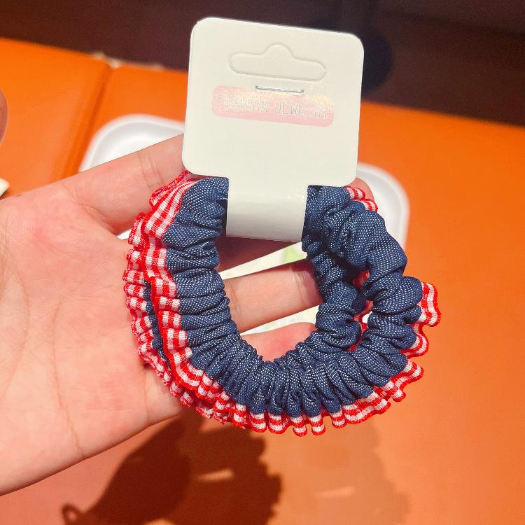 The New Sweet Lace Denim Hair Ring Fashion All-match Girl Hair Rope High-value All-match Ponytail Hair Accessories