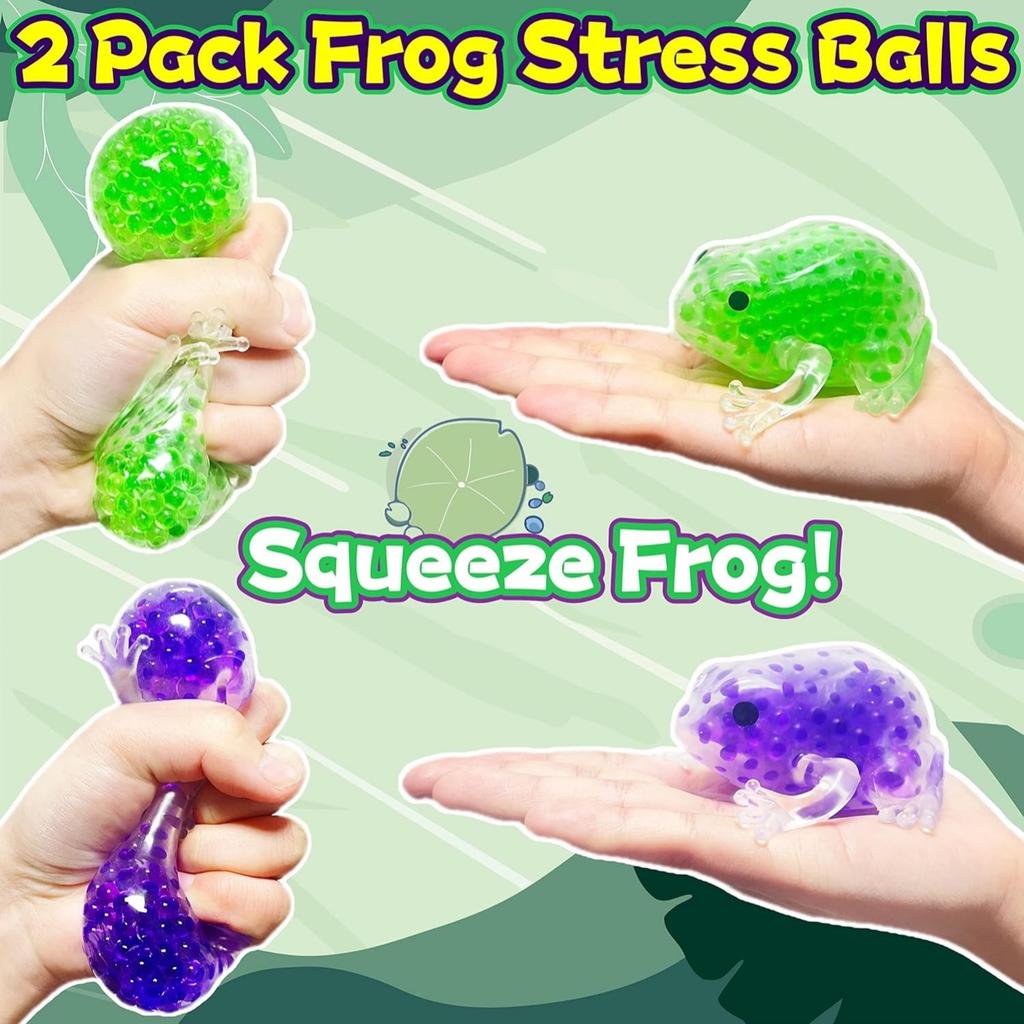 Kikker Squishy Stressverlichtende Ballen Rekbaar Fidget Dier Knijpspeeltjes voor Kinderen Volwassenen Geweldig voor ADHD, Autisme, Angst