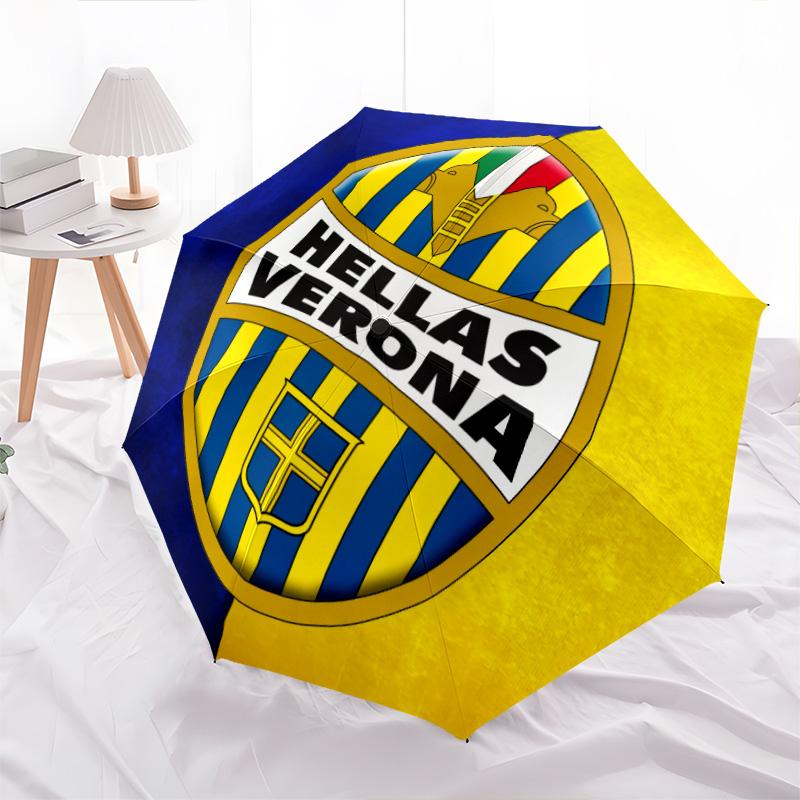 Wzór Hellas Verona FC, automatyczny składany parasol, przenośna i składana konstrukcja, 8 żeber, prezent na Boże Narodzenie lub urodziny.