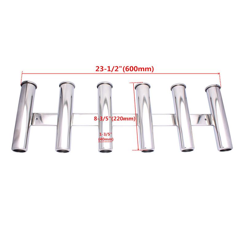 Boat Accessories The New Arrival 6 Link Fishing Rod Holder 6 Tubes Rod Pod Rack Stainless Steel Boat Marine Yacht