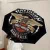 1 Stück Harley Davidson Auto Süßer Regenschirm | Tragbar Faltbar 8-Rippen Manuell Öffnend, Süßes Halloween- & Weihnachtsgeschenk für Draußen, Lässiges Accessoire, Langlebig C