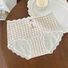 Ladies Summer Bear Print Lace Edge Skin Friendly Waist 10A Antibacterial Briefs