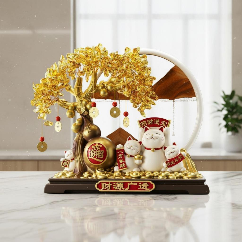 Welcoming Cat Figurine Statue Opening Gift Fortunate
