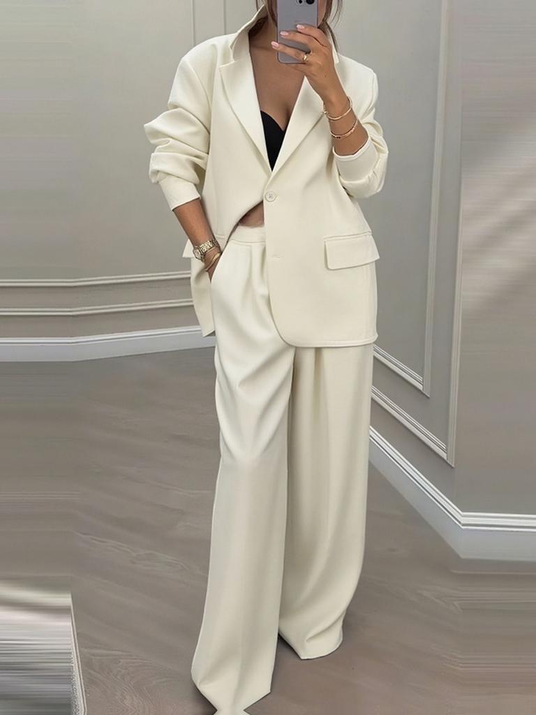 Herbst Neues Damen-Bekleidungsset - Elegante Langarmjacke mit Weitbeiniger Hose und Anzughose