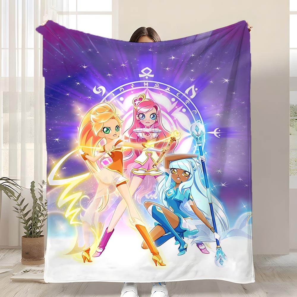 Anime TV L-LoliRock Throw Kid-Friendly Flannel Throw Blanket Soft Warm Anti-Static Washable All Season