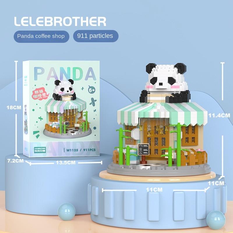 New W1123-27 Lele Brothers China-Chic Panda Series Building Block Puzzle Assembled Toy