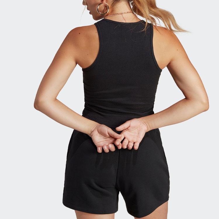 Adidas Originals Adicolor Essentials Rib Logo Tank Top Women Tops Black IB9110