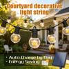 Solar Star String Lights 5M 10LED with 2M Lead Wire & 10 Hooks, Outdoor Waterproof Garden Christmas Decor Lights