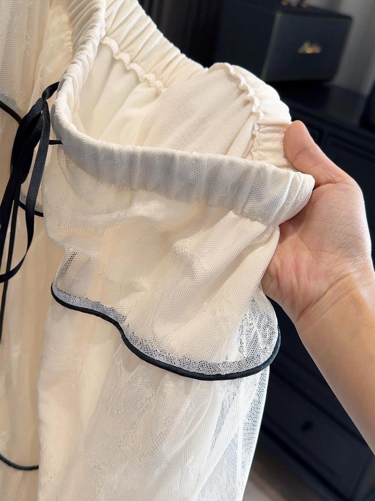 French Romantic Lace Pleated A-Line Skirt – Elegant Mid-Length Layered Cake Design for Spring/Autumn