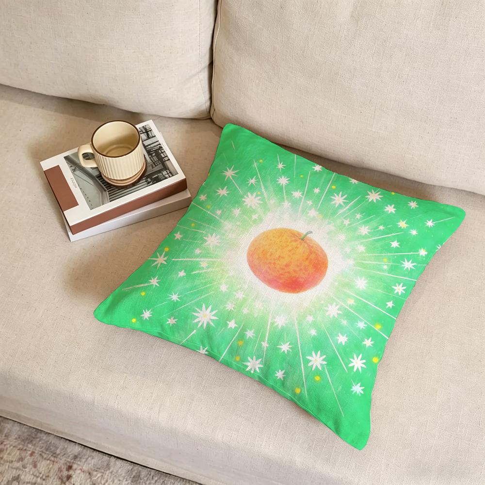 G-Glowing Fruits Cushion Cover Fabric Soft Furnishing,Pillowcase, Cushion Cover, Sofa Pillow, Home Decoration