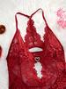 Sexy Lace Underwear Suit Woman Crotchless Sexy Temptation Adult Erotic Clothing  Deep V One-piece Bodysuit Porno Corset Lingerie