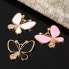 Engood 100Pcs Alloy Butterfly Rhinestone Buttons Sewing Trim & Embellishments Craft Buckles for DIY Wedding Hair Accessories