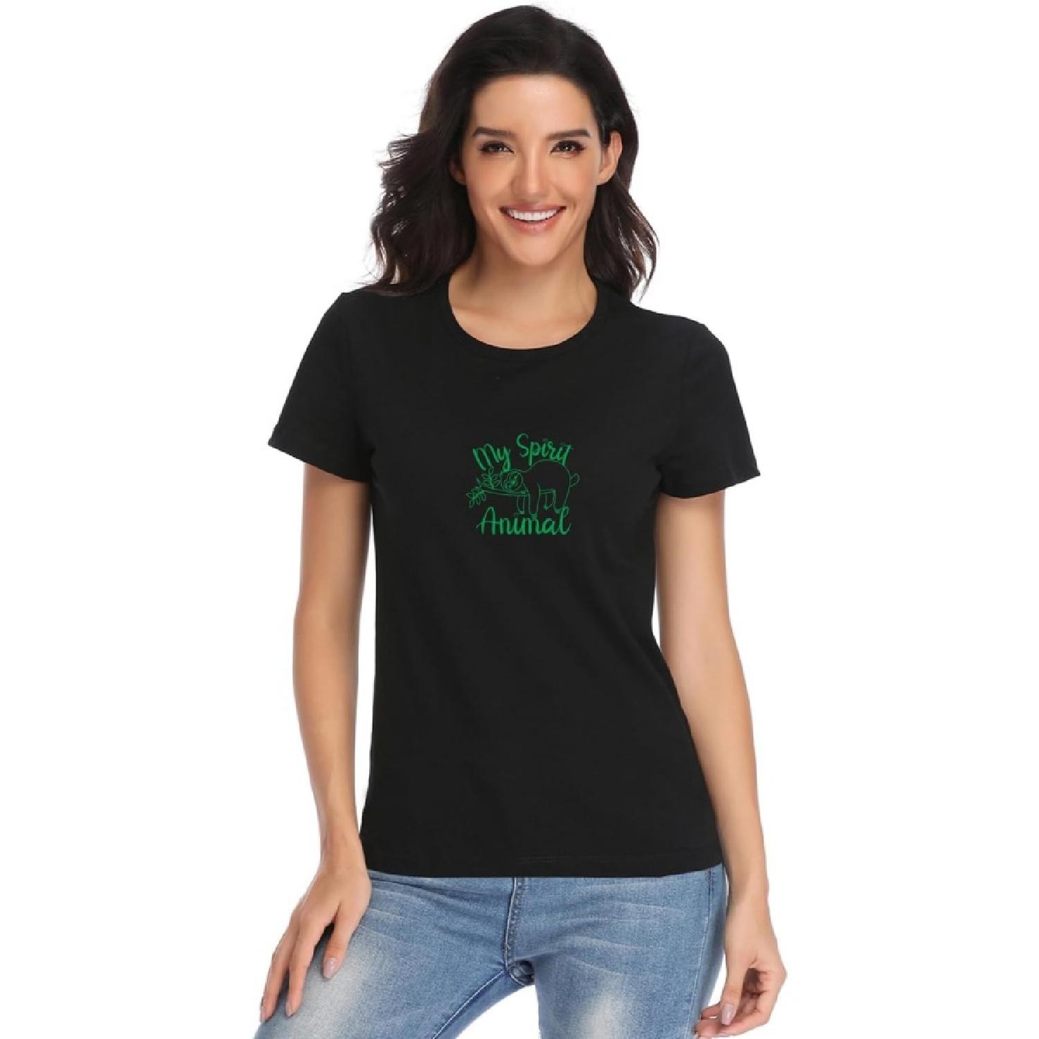 

FANNOO Novelty T-Shirt for Women - Lazy Sloth Graphic Women s Cotton Tee Classic Short Sleeve Casual T Shirts XXXXXL різнокольоровий