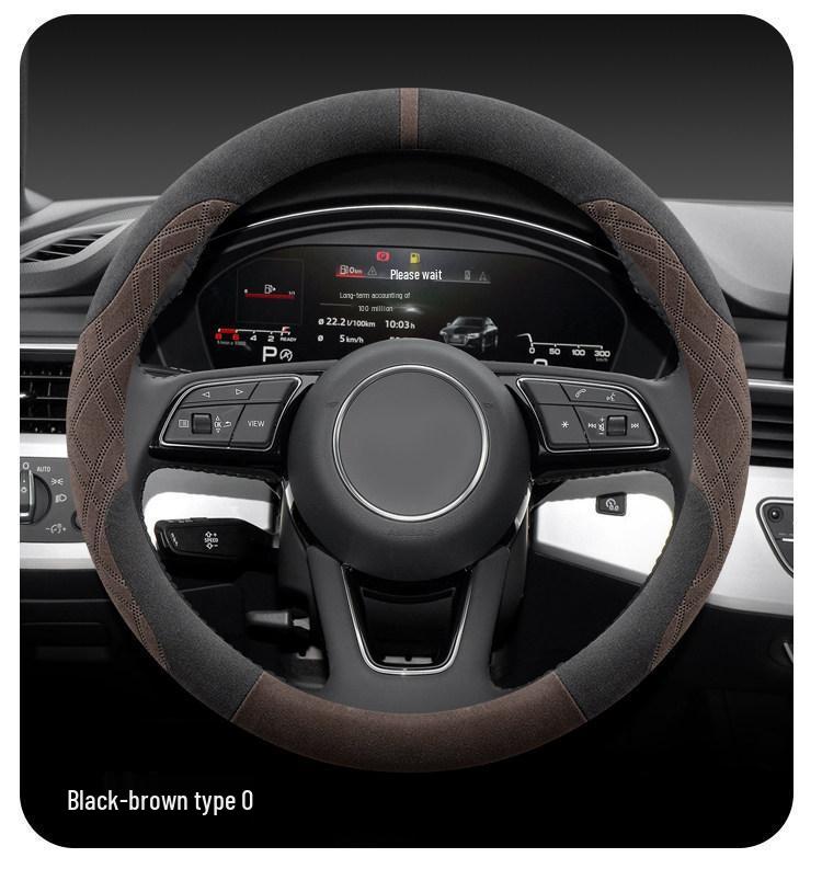 Ultra-thin Suede Steering Wheel Cover: Non-Slip, Sweat-Absorbing, Perfect for 2026 Beijing Hyundai Santa Fe Winter Use.