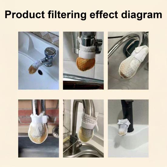 High Density Faucet Filter, Splash Proof Cotton Pouch Kit, Tap Cartridge with Sediment Barrier, Fine Fiber Mesh Purifier, Kitchen Accessories for Home