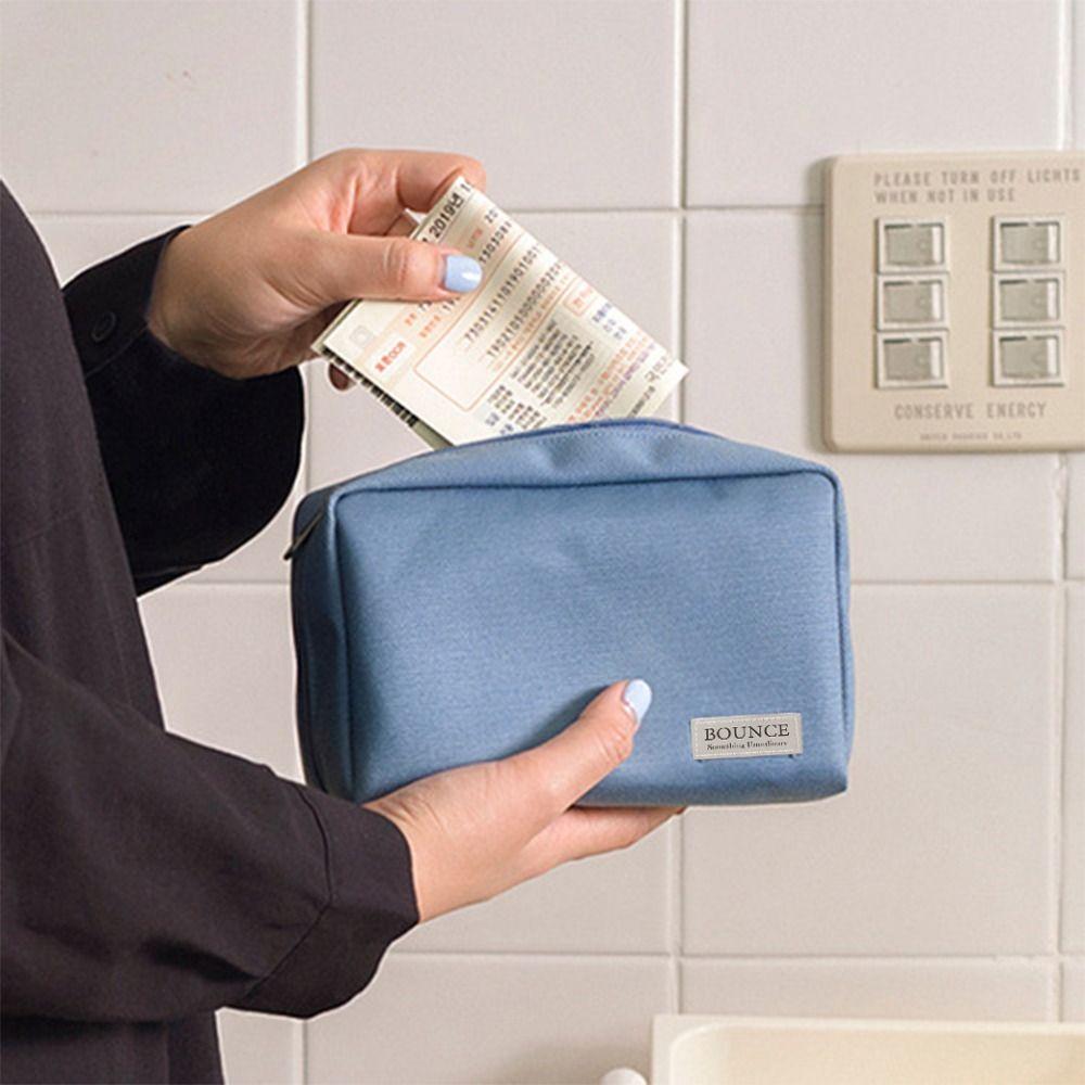

Bankbook Bag Financial Management Digital Storage Bag Cosmetic Bag Bill Certificate Seal Bags Waterproof Pencil Storage Case синий