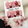 10Pcs Pink Flower Designs False Nails Sweet Extended Nail Extensions Fake Nail Tips  Nail Tool