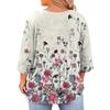 Women's Fashion Casual Round Neck Three-Quarter Sleeve Oversized Print Top