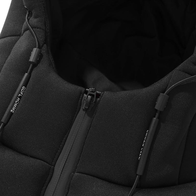 Mens Thick Cotton Vest With Hood Warm Padded Sleeveless Jacket Winter Daily Wear