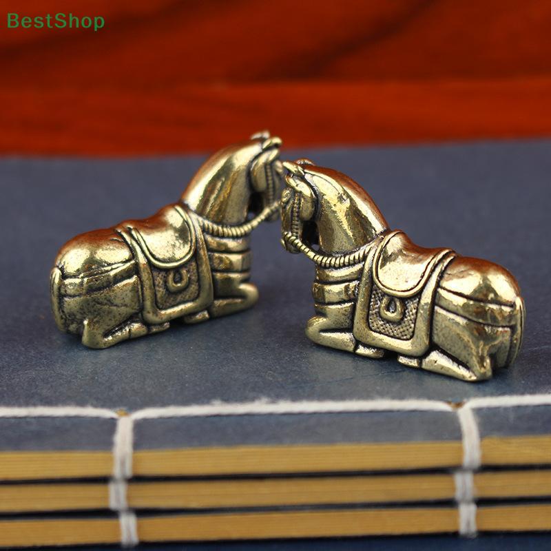 3.8cm Mini Vintage Brass Horse Figurine - Small Animal Statue for Desk Decor, Pocket Charm & Retro Collection