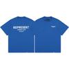 T-shirt casual a maniche corte unisex, basic, con stampa logo piccolo, di tendenza, transfrontaliera, marca REPRESENT