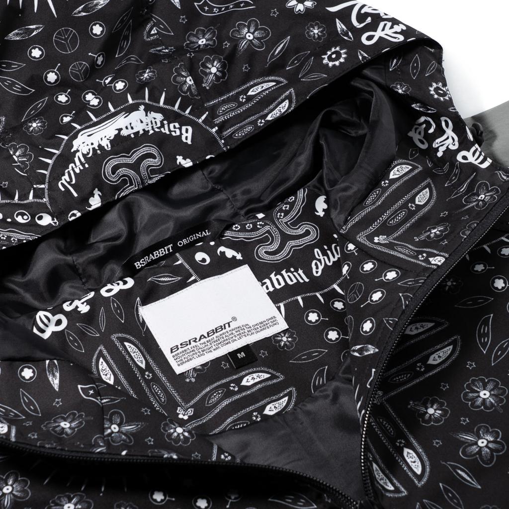 Bsrabbit Artistic Hooded Jacket Paisley Black