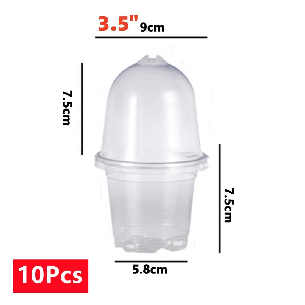 10/20Pcs Seedling Nursery Cup Thickened 3.5/4/5/6 Inch PET Garden Herb Flower Cultivation Seeds Germinate Seedling Pot with Lid