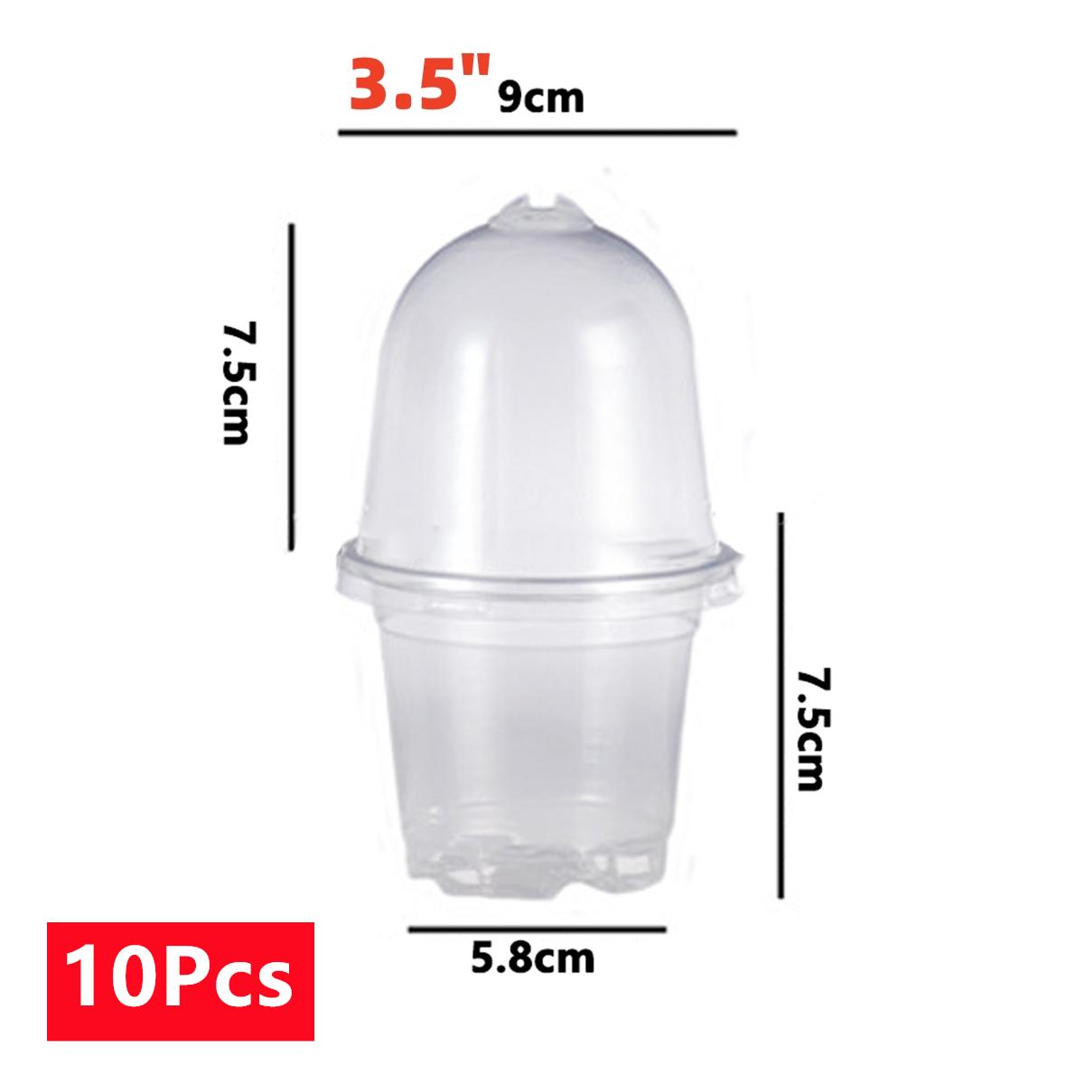 

10/20Pcs Seedling Nursery Cup Thickened 3.5/4/5/6 Inch PET Garden Herb Flower Cultivation Seeds Germinate Seedling Pot with Lid