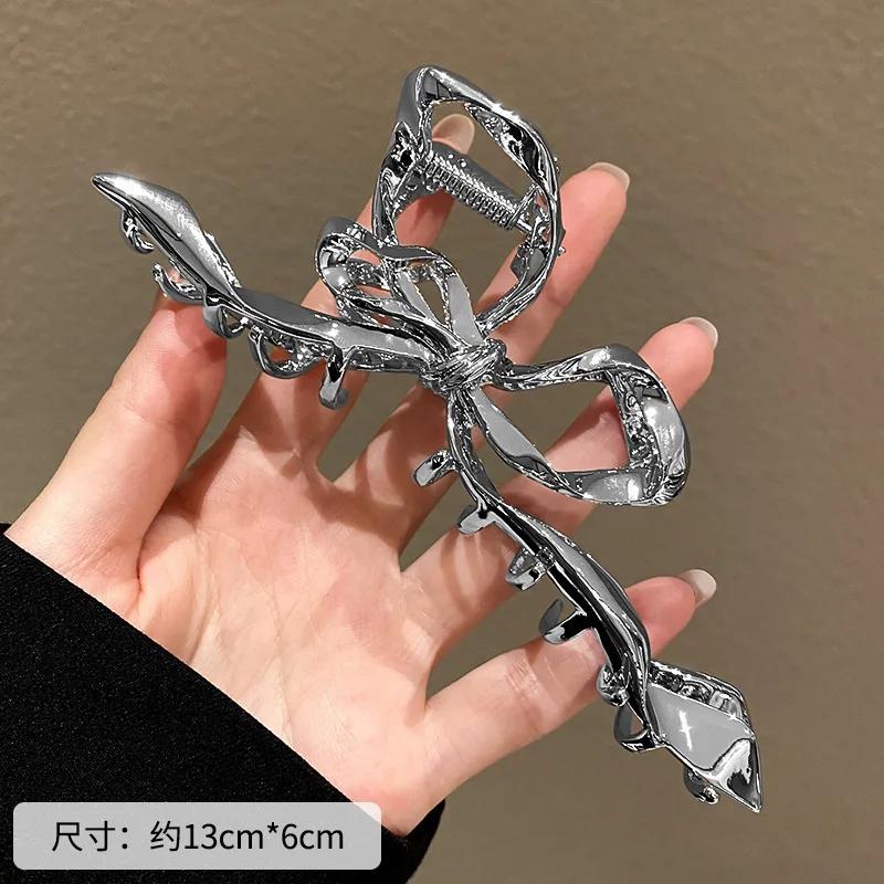 

Модные женские заколки с гигантскими когтями золотого, серебряного, черного цвета с металлическим бантом, толстые аксессуары для волос, геометрическая шпилька с большой акулой, головной убор