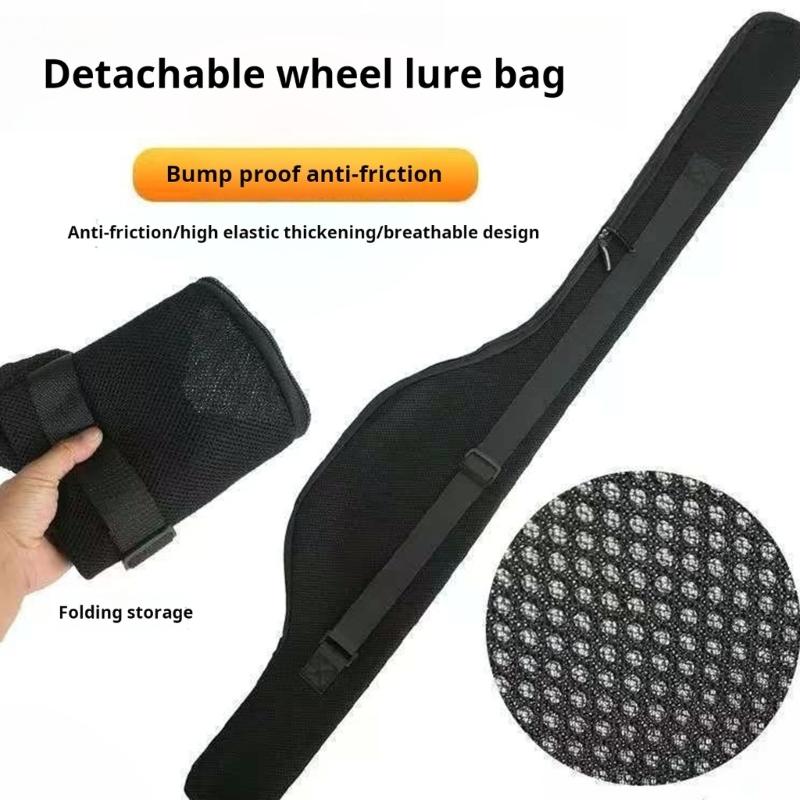 Fishing Poles Gear Tackle Tool Bag Folding Fishing Rod Reel Protective Pouches Breathable Meshes Storage Bag Easy to Use