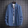 2025 Men Spring Auntum Denim Shirt Mens Long Sleeve Cotton Thin Slim Jeans Cowboy Shirts Male Soft Comfortable Tops 4Xl