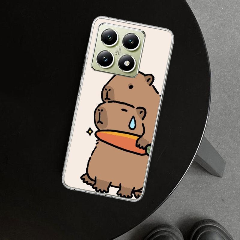 Hase Capybara Cartoon Tier Handyhülle Cover für Xiaomi Redmi Note 15 14 13 12 11 Pro Plus 14S 12S 11S 11T 11E 10S 10 Anpassbar