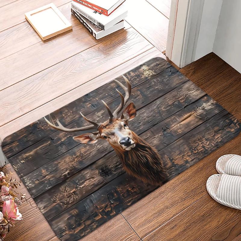 Falsche 3D Trompe-l'œil Wildtiere Fußmatte für Küche, Alligator Eichhörnchen Ratte Maus Hirsch Druck Rutschfest Innen Willkommens Teppich